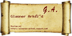 Glasner Arkád névjegykártya