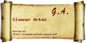 Glasner Arkád névjegykártya
